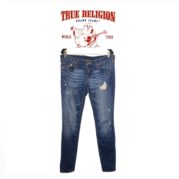 True Religion Denim - TRUE RELIGION VINTAGE SKINNY OLD MULTI  BUMM JEANS